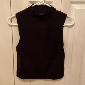 Aritzia Babaton Sculpt Crop Tank Mock Neck Black S